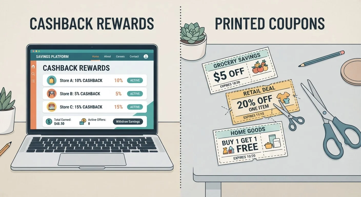 Cashback Portals vs. Coupon Sites: Two Very Different Paths to Savings